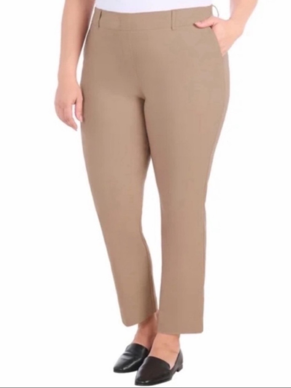 NEW Hilary Radley Pull On Pants with Tummy Control Tan Size 14